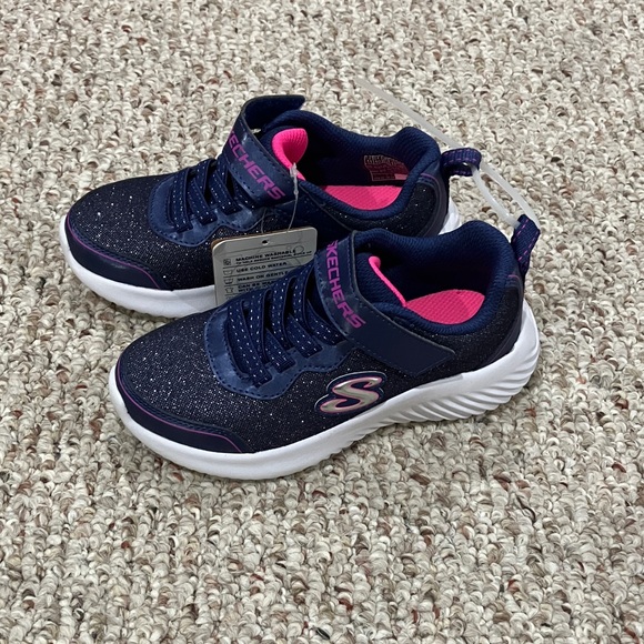 Skechers Kids' Sparkling Navy and Pink Sneakers - Picture 5 of 10